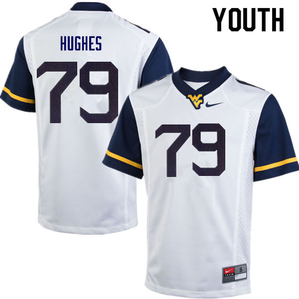 Youth #79 John Hughes West Virginia Mountaineers College Football Jerseys Sale-White